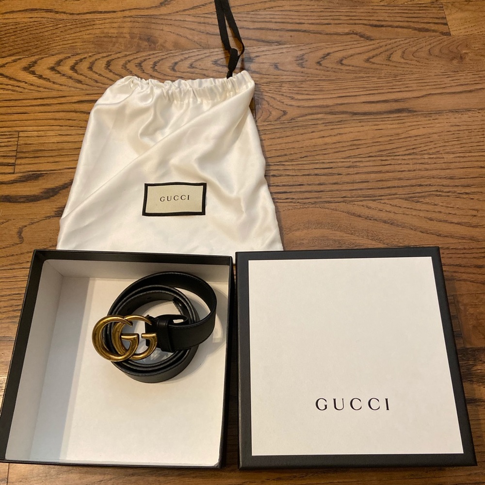 Gucci Leather Belt with Double G Buckle